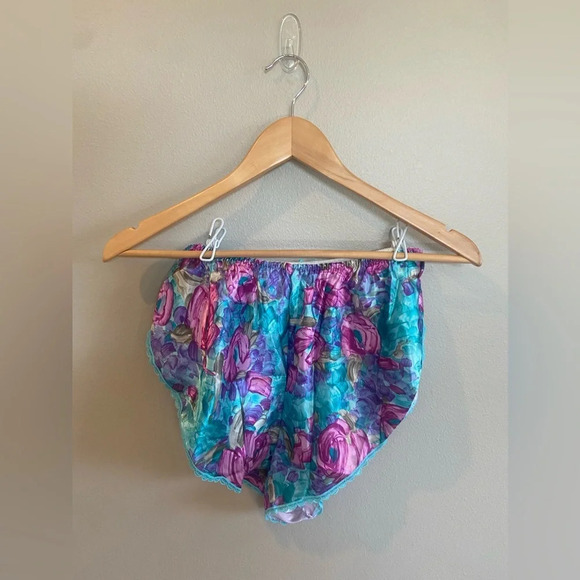 MYONNE Vintage 80s 90s Lingerie Set Purple Floral Design NWT Size Medium US Made - Picture 4 of 15